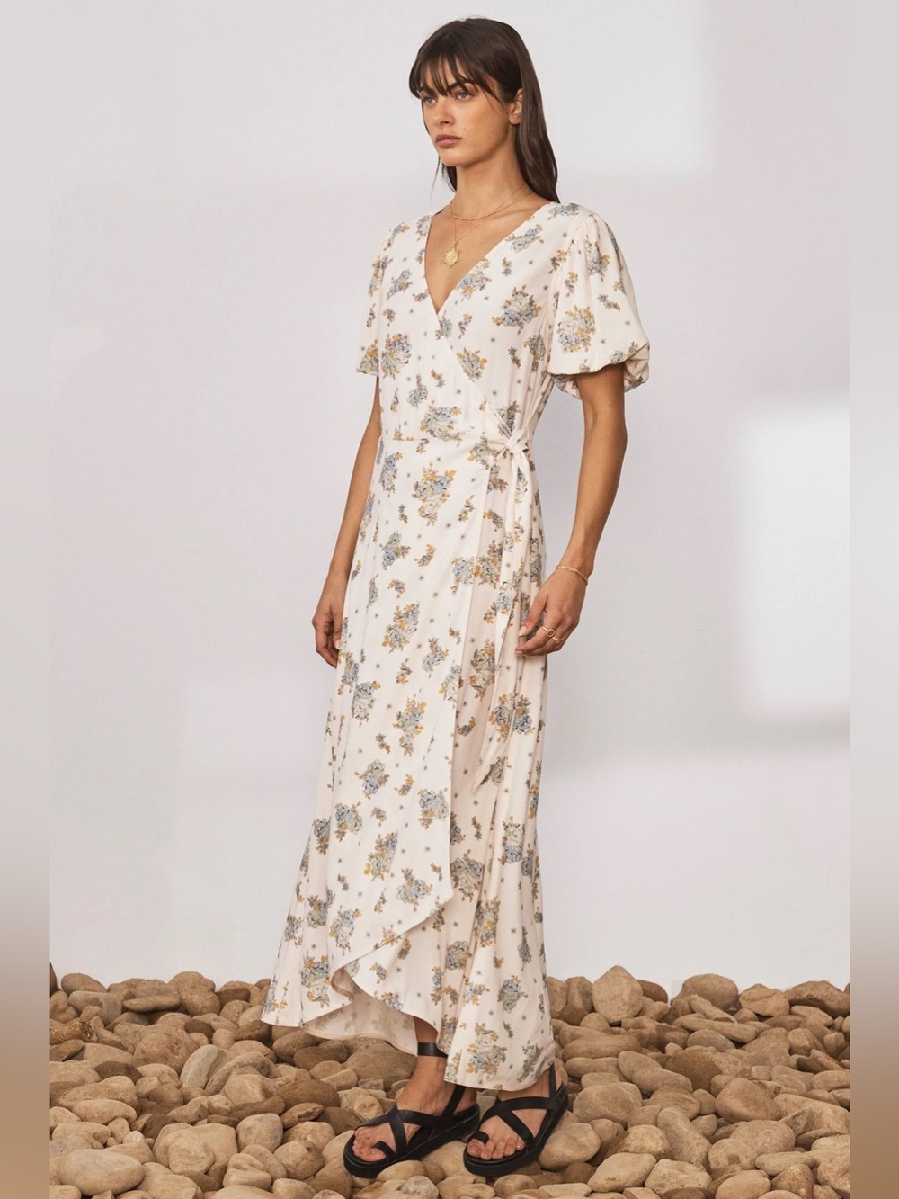 Anthropologie Sancia The Emeila Floral Wrap Dress Size S